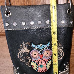 Embroidered Owl Crossbody Purse